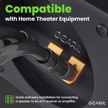 Акустичний кабель GEARit 12 AWG 10.7 м з банановими штекерами, OFC CL2 позолочені, плетений для Hi-Fi, домашнього кінотеатру, підсилювачів