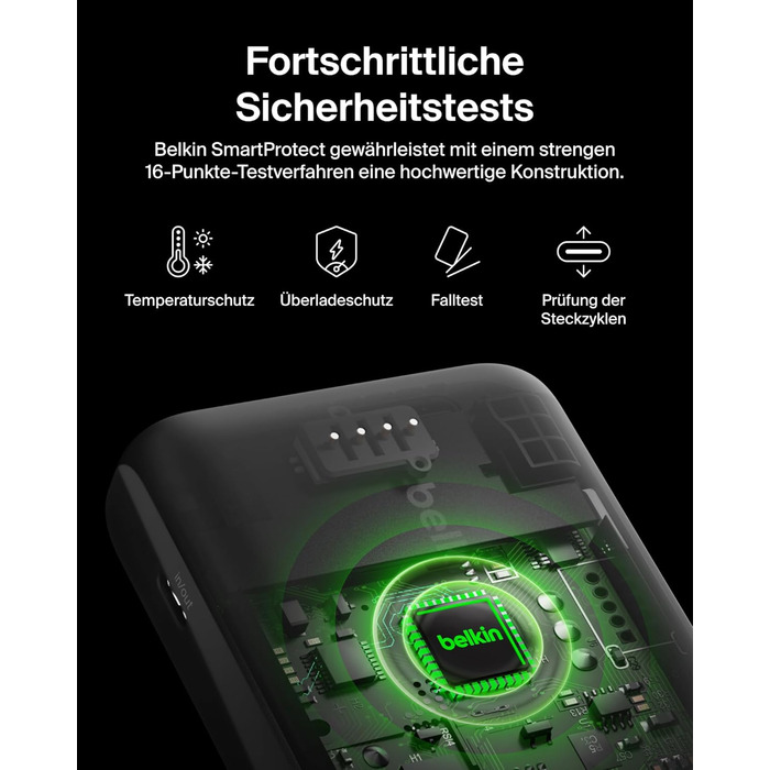 Powerbank Belkin 20000mAh з USB-C та USB-A, 20K, сірий, для iPhone, Galaxy, Pixel, iPad, AirPods