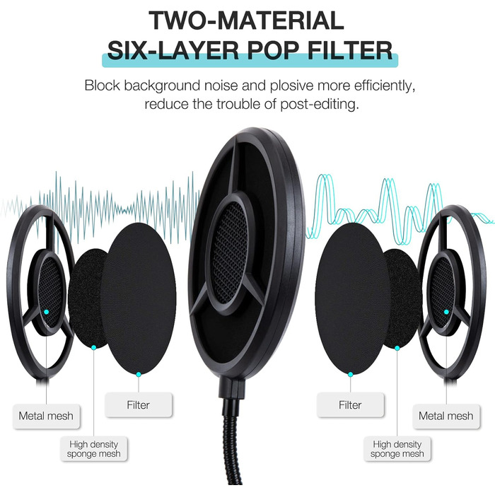 Кріплення для мікрофона YOUSHARES для Razer Seiren Mini та V3 Mini - професійний тримач з вітрозахистом, підставка для геймінгу, стрімінгу та подкастингу (універсальний поп-фільтр)