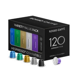 Капсули кави ROSSO CAFFÈ Nespresso, 60 шт., 6 сортів преміум еспресо, сумісність з Nespresso, капсули з алюмінію