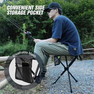 REDCAMP: 2 шт. складаних туристичних стільців на штативі, 56 см, чорні