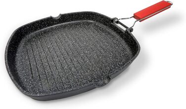 Антипригарна гриль-сковорода Moneta Pro Grill 28x28 см з складаною ручкою для індукції