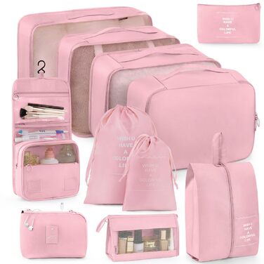 Органайзери для валіз, дорожні аксесуари, водонепроникні сумки-органайзери, 10 шт. Бежевий (Рожевий-11 шт.)