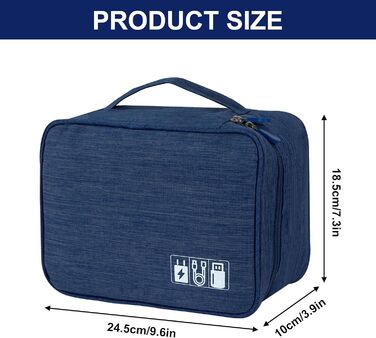 Водонепроникна сумка-органайзер для кабелів та аксесуарів Elekronik, темно-синій