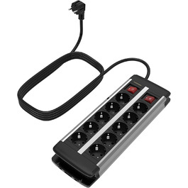 Мережевий фільтр Ucomen 10-фазний з USB та захистом від перенапруги (3680W 16A) для комп'ютерних столів, 20W USB-A та USB-C, кабель 1.5м