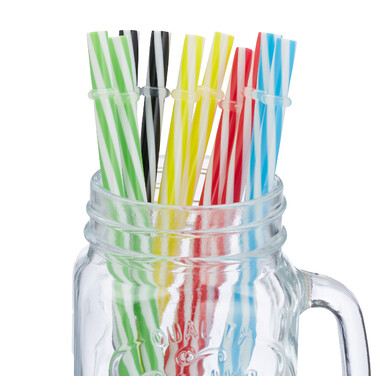 Relaxdays Set of 10 Colorful Drinking Glasses with Lids
