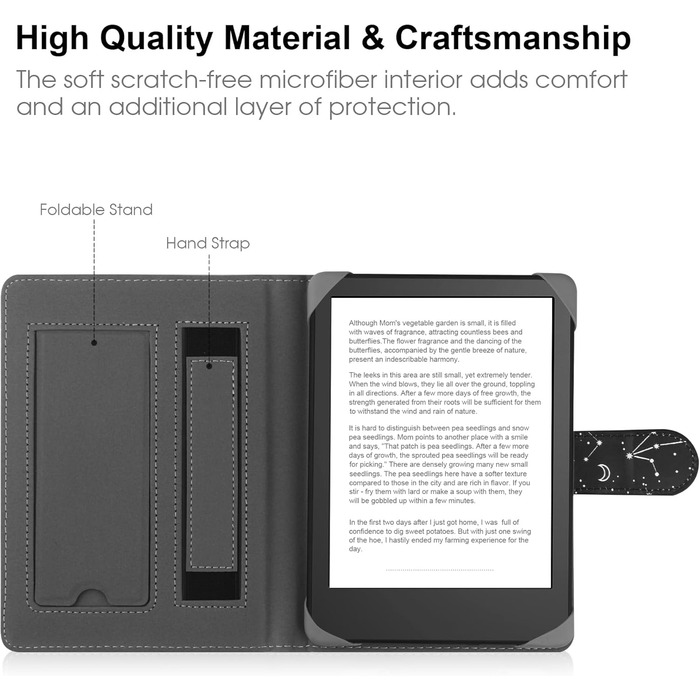 Чохол для ebook Reader 6.8-7'' (Kindle, Kobo, Pocketbook, Tolino, Sony) з підставкою, шкіряний, Konstellation