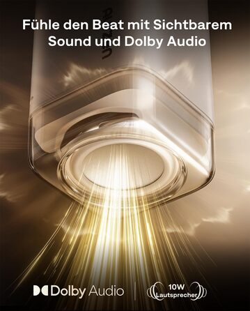 Smart проєктор Aurzen Boom Air Mini Beamer з Google TV та Netflix, 4K, USB-C, Dolby Audio, WiFi, Bluetooth, TOF автофокус, обертовий стійкий, кремовий