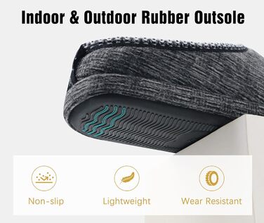 Чоловічі тапочки COFACE з м'якою піною Memory Foam - зручні домашні капці для дому та вулиці (Чорний, 44 EU)