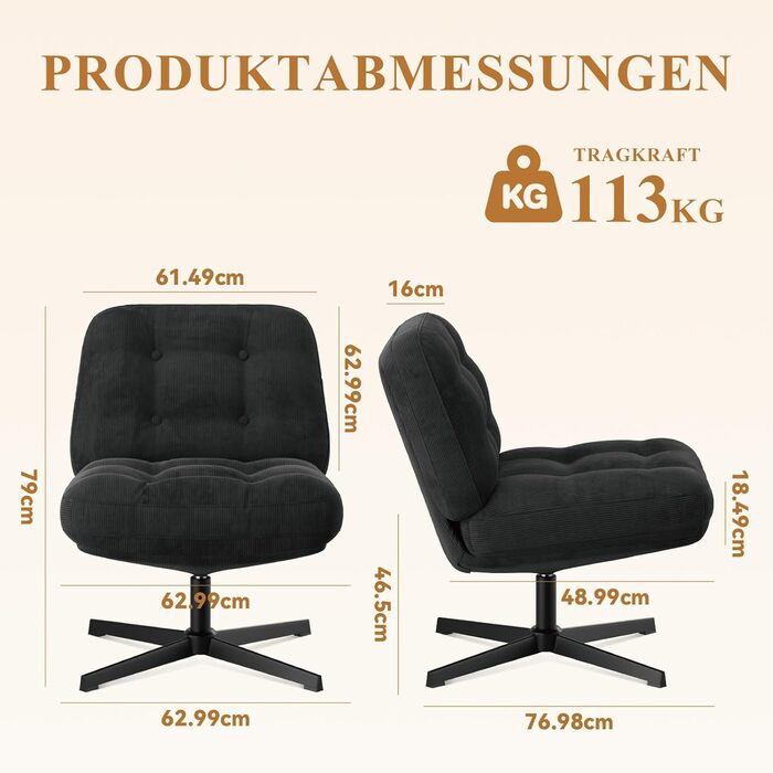 Офісне крісло Colamy: ергономічне, з регульованою підголівником та поперековою підтримкою (без роликів)