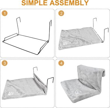 Килимок для котів на радіатор Dokeno, лежанка-гамак, м'який плюшевий, 46x30x25 см
