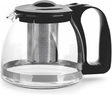 Чайник VIVIANA зі скла та нержавіючої сталі з ситом, 1500 мл, для листового чаю, з нержавіючою ручкою, сумісний з посудомийною машиною