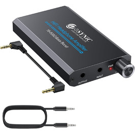 eSynic Підсилювач для навушників HiFi – портативний, 3.5mm AUX, 1000mAh, для MP3/MP4/Smartphone/PC, підходить для навушників 16-600 Ом, алюмінієвий корпус