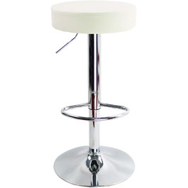 KKTONER Adjustable Height Swivel Bar Stool - SPA, Office & Beauty - PU Leather (White)