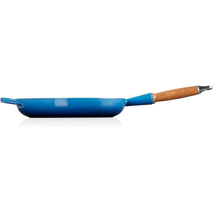 Сковорода Le Creuset Signature чавунна з дерев'яним ручками (Azure, 28 см)
