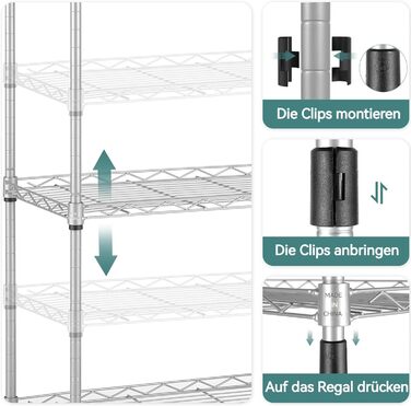 Himimi Regal - Freistehendes Metallregal mit 6 Ablagen