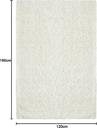 Килимок Mia's Teppiche Fiona для вітальні та спальні, кремовий, 120x160 см, високий ворс