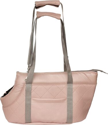 Сумка-переноска для собак та котів | Сумка на плече для тварин з гумкою та карабіном | до 15 кг | Матеріал: штучна замша (вельвет) | Розмір: L | Колір: Чорний (L, Рожева (штучна шкіра))