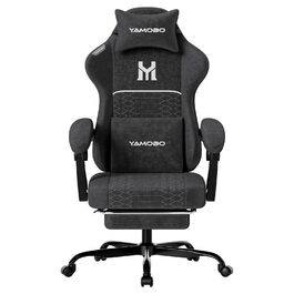 Геймерське крісло Ergonomisch з підлокітниками, підставкою для ніг, подушкою для попереку та голови, регульованою висотою, оббивка PU, сірий (Чорний)
