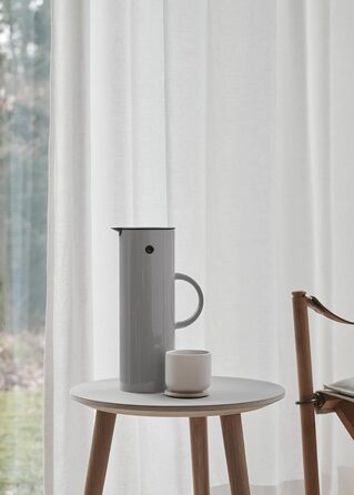 Термос Stelton EM77 - 1 літр, сірий | Зберігає тепло та холод, з скляною вставкою, для чаю та кави, вінтажний дизайн