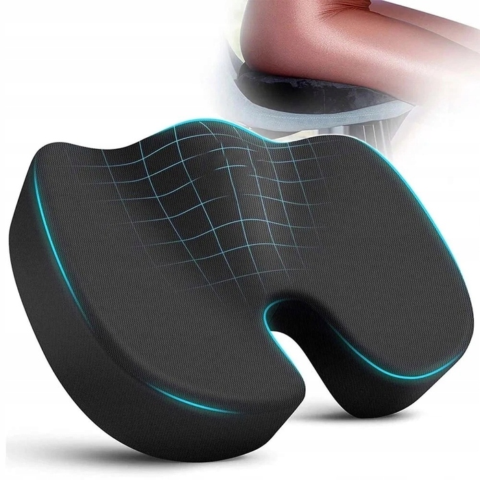Ортопедична подушка для сидіння з ефектом пам'яті (Memory Foam), ергономічна