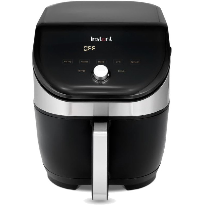 Instant Vortex Slim 5.7L Digital Air Fryer, Stainless Steel, 5-in-1 Smart Programmable Air Fryer, Baking, Roasting, Grilling, Reheating - 1700W Large Digital Slim Design (Stainless Steel 5.7L)