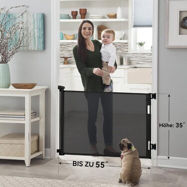 Захист для сходів Treppenschutzgitter: розтяжний захист для дітей та домашніх тварин, 0-140 см, чорний