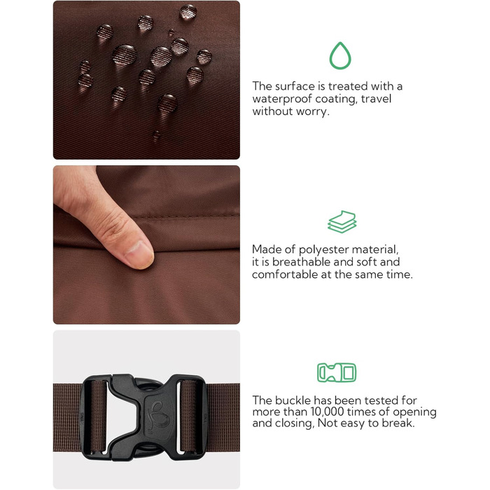 WATERFLY Поясна сумка на пояс для чоловіків та жінок: спортивна, стильна фанна-сумка, бананка для фестивалів, подорожей, прогулянок з собакою, MTB, унісекс (Темно-коричнева)