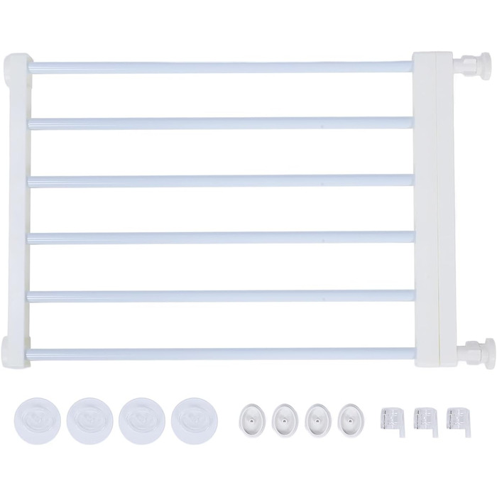 Розширюване переносне захисне ґратка для собак та дітей, сталевий каркас, чорний колір, висота 42/36 см