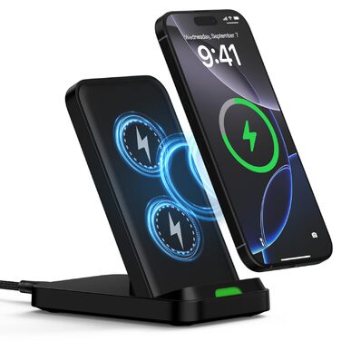 Бездротовий зарядний пристрій 15W: сумісний з Google Pixel, Samsung Galaxy, iPhone. Підставка для швидкої зарядки (V027)
