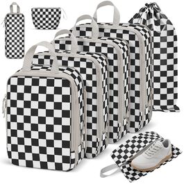 Набори для організації багажу VnioLife: 8 шт. Компресійні куби для подорожей, сумки-органайзери для валізи, рюкзака (Блакитний)