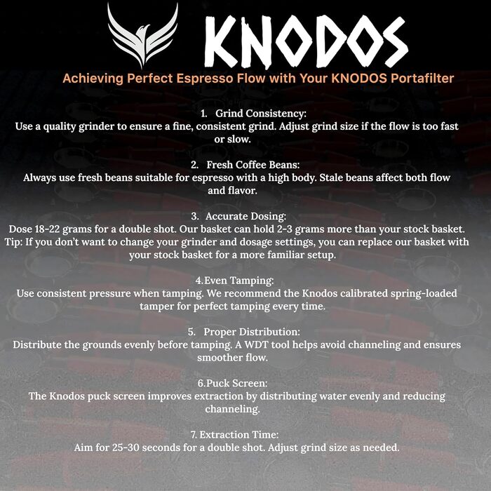 Портфільтр без дна KNODOS 54 мм з рожевим деревом для кавомашин Sage – подвійний сито, сумісний з Barista Express, Pro, Touch, Bambino, Plus, Infuser, Duo Temp Pro