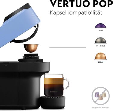 Кавомашина Nespresso Vertuo Pop ENV90.P: Cold Brew, Bluetooth, 4 розміри чашок, без Aeroccino, Pacific Blue