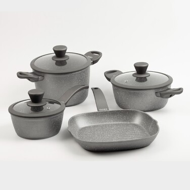 Висока каструля з кришкою Vavio Stone Design, 24 см