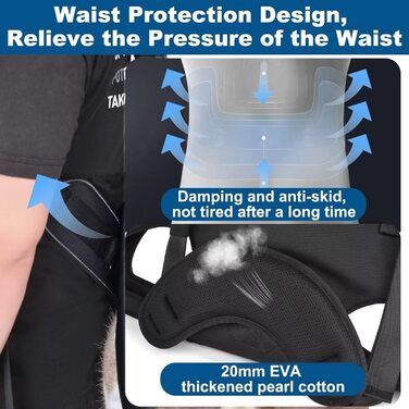 Сумка-переноска для собак великих порід Wakytu: переноска-рюкзак для собак з проблемами суглобів, травмами, літніх собак. Максимальна вага 30-40 кг, чорна, 4XL