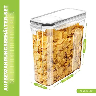 Контейнери KICHLY для зберігання продуктів (набір 6 шт.) - герметичні, BPA-free, для круп, макаронів, борошна, рису та кормів для тварин, прозорі