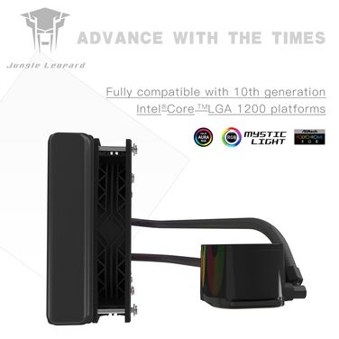 Охолоджувач CPU Jungle Leopard TK1 ARGB 360 з водяним охолодженням, 800-2000RPM, PWM вентилятор, сумісний з Intel LGA115X/1200/1700/1366/2011/2066 та AMD FM2/FM2+/AM3+/AM4/AM5