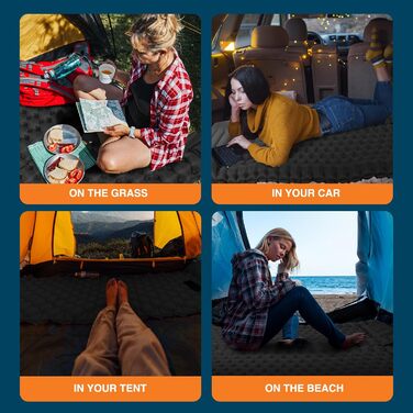 Килимок для кемпінгу Voyager Single Ultraleicht: самонадувний, легкий, для одного, з сумкою (чорний)