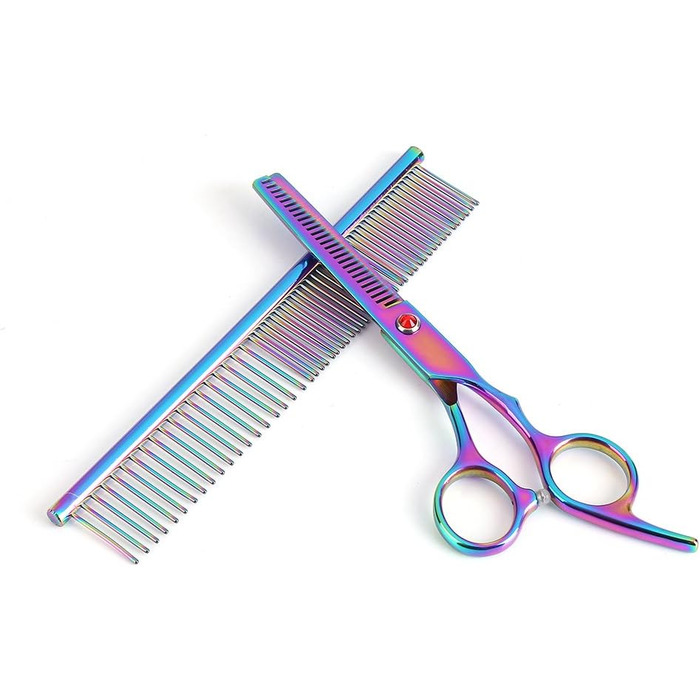 Набір для грумінгу домашніх тварин Oumefar: 5 штук, нержавіюча сталь, ножиці для собак та котів, інструменти для стрижки та вирівнювання шерсті