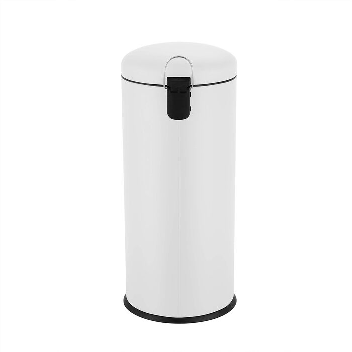 Відро для сміття Ribelli 30L з нержавіючої сталі з педаллю, внутрішнім відром, м'яким закриттям, сортування сміття, кругле (біле)