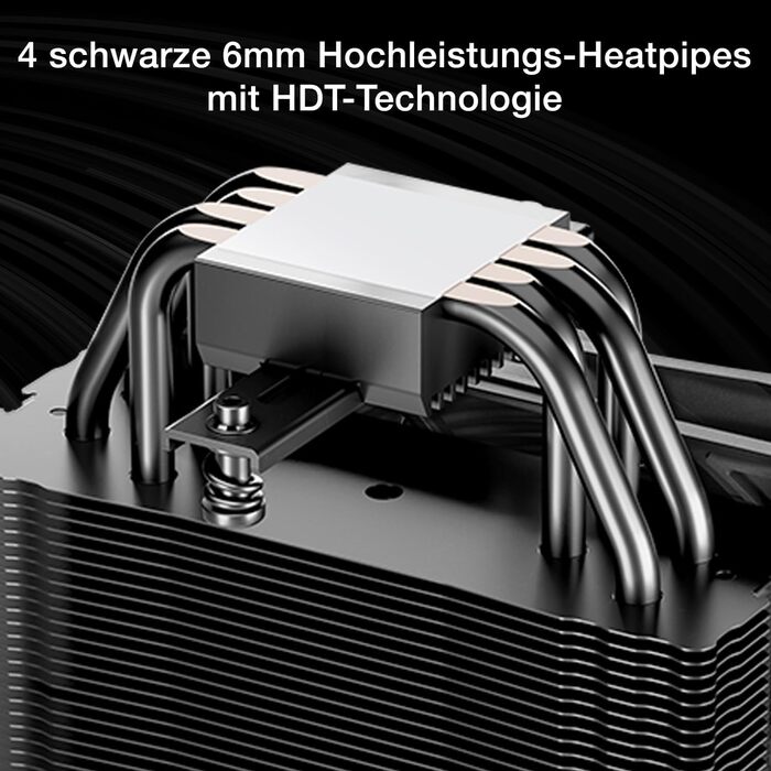 be quiet! Pure Rock 3 Black - повітряний кулер для ПК з високою продуктивністю, 4 теплові трубки HDT, вентилятор Pure Wings 3 120mm PWM, встановлена монтажна планка