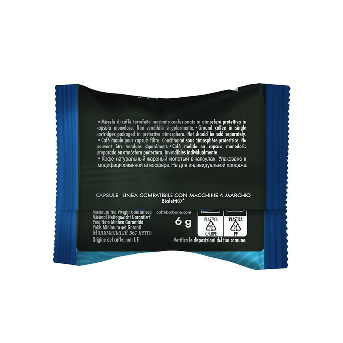 Кава в капсулах Caffè Borbone Blue Mixture (Синя суміш), сумісні з кавомашинами Bialetti, 100 шт
