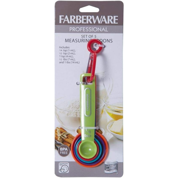 Набір мірних ложок Farberware з пластику, 5 шт, різнокольорові