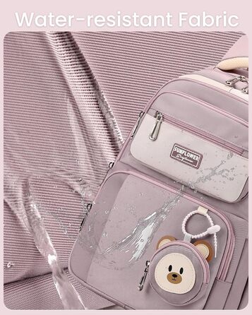 Шкільний рюкзак Makukke для дівчаток, водонепроникний, 30л, для 5 класу, з милим брелоком, зелений