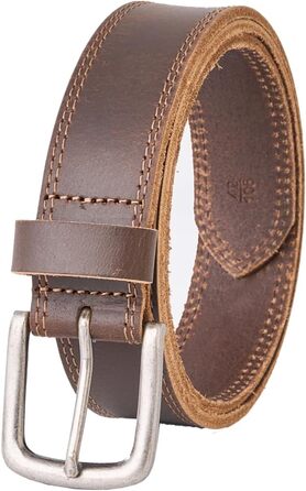 Чоловічий шкіряний ремінь BELTER 38 мм з подарунковою коробкою, коричневий. Підходить для розміру талії 32W-35W (довжина 105 см)