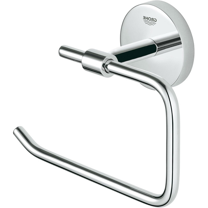 Essentials Toilet Brush Set & BAU Cosmopolitan Toilet Paper Holder (Material: Metal, concealed mounting, for drilling or gluing), Chrome, 40457001, Small