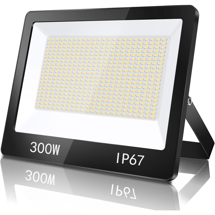 LED прожектор TASINUO 300W для вулиці, IP67, 30000 Лм, холодне світло 7000K, водонепроникний, для складу, саду, гаража, двору, паркінгу