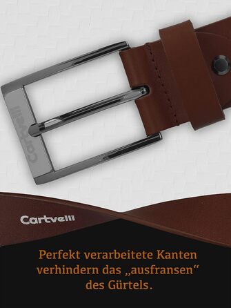 Чоловічий шкіряний ремінь Cartvelli Business - виготовлено в Німеччині з подарунковою коробкою. Підходить для костюма, джинсів, чино. Ширина 35 мм, колір коньячний. Розмір поясу 120 см.