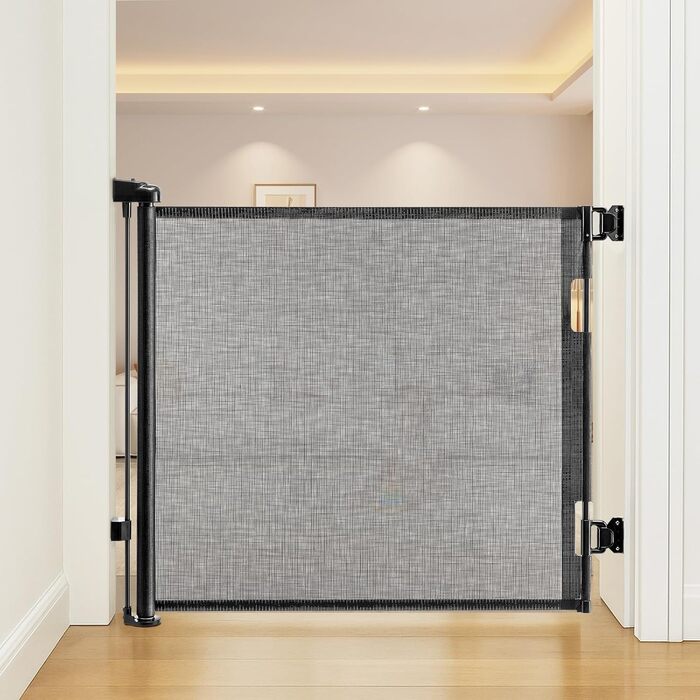 Захисне ворота на сходи для дітей та домашніх тварин, розсувні, до 55 см, 33 см заввишки, однією рукою, для дому та вулиці, білий (чорний)