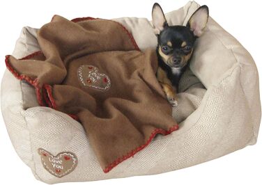 Ліжко для домашніх тварин Kerbl LOVE YOU, бежеве, 47x37x17 см / 50x40 см